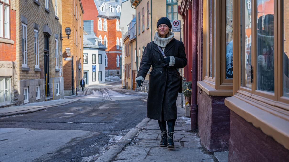 Myriam dans les rues du Vieux-Québec
